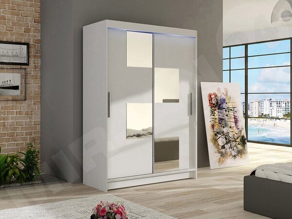 Skříň s posuvnými dveřmi Ada III, Barva: bílá, Osvětlení: bez osvětlení 5902928088434