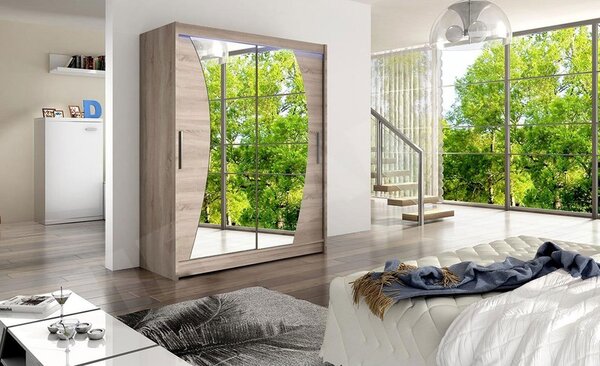 Skříň s posuvnými dveřmi Presto X, Barva: bílá, Osvětlení: bez osvětlení 5902928088359