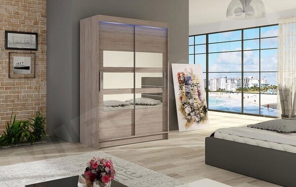 Skříň s posuvnými dveřmi Ada V, Barva: černá, Osvětlení: bez osvětlení Mirjan24 5902928923674