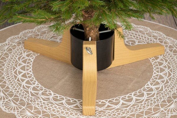 Stojan na vánoční stromek s imitací dřeva, 62 cm, zásobník 2,2 l, hnědá