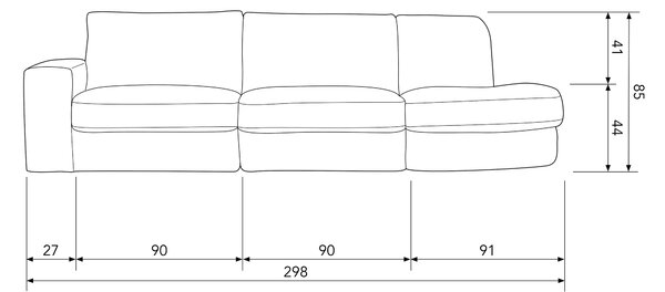 -25 % Dny MOMENTI– WOOOD Pohovka Flaireen 298 cm, levá