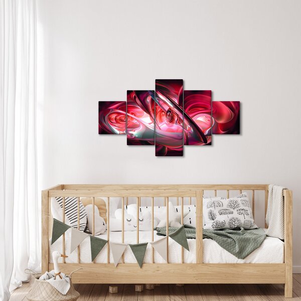 Obraz červených fraktálů (125x70 cm)
