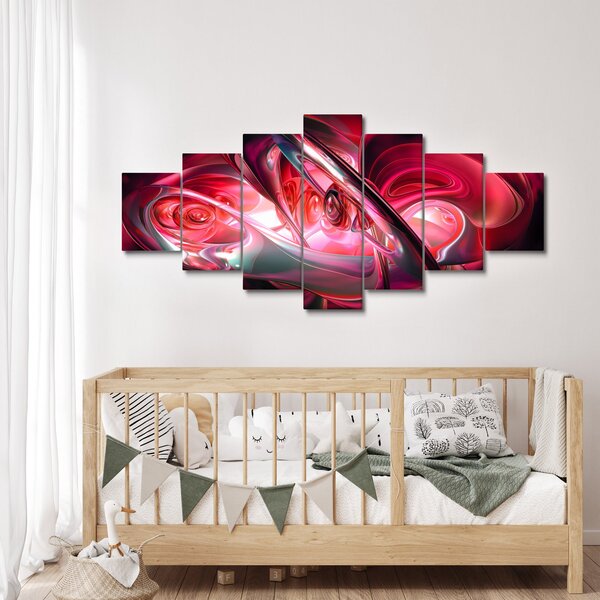 Obraz červených fraktálů (210x100 cm)