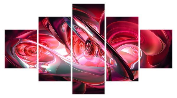 Obraz červených fraktálů (125x70 cm)