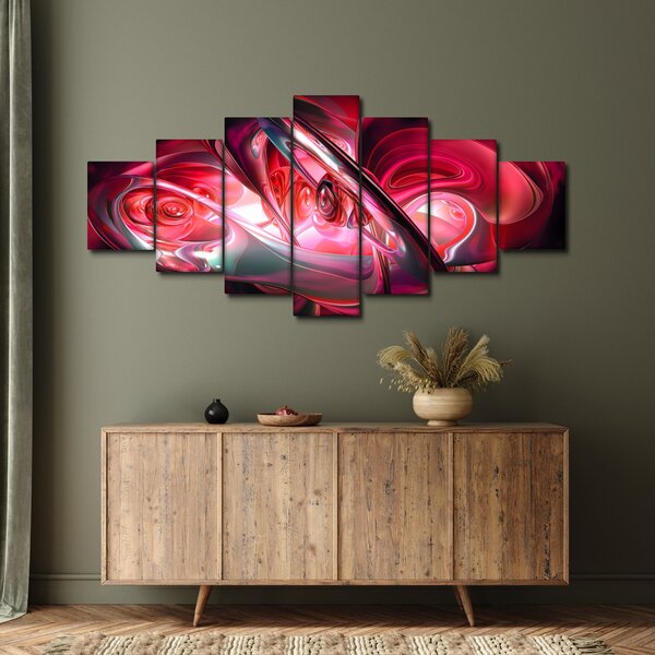 Obraz červených fraktálů (210x100 cm)