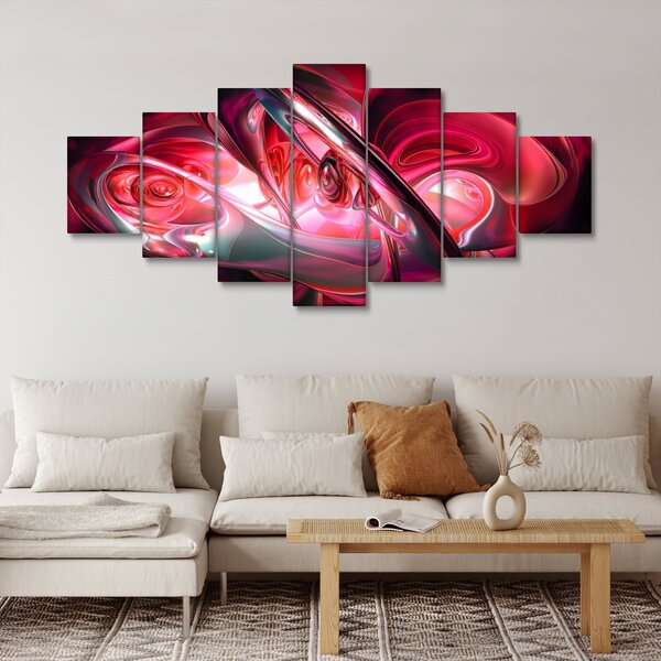 Obraz červených fraktálů (210x100 cm)