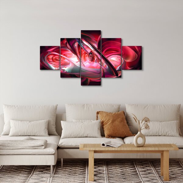 Obraz červených fraktálů (125x70 cm)