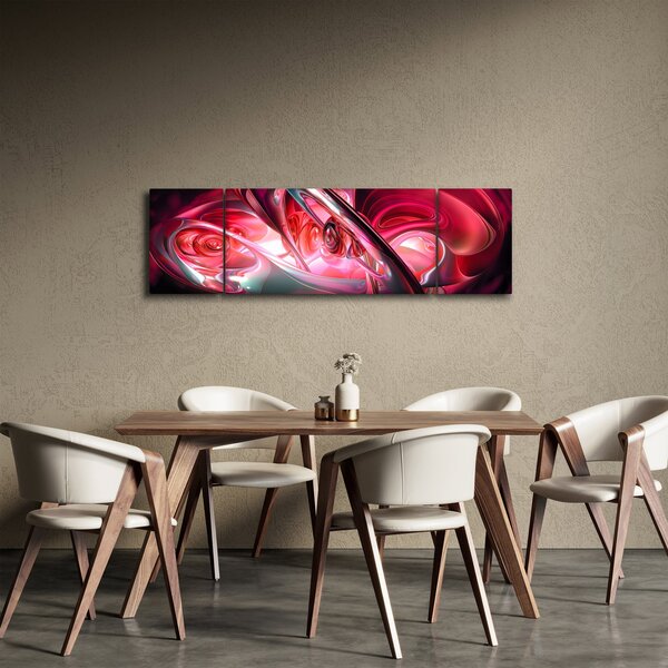 Obraz červených fraktálů (170x50 cm)