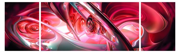 Obraz červených fraktálů (170x50 cm)