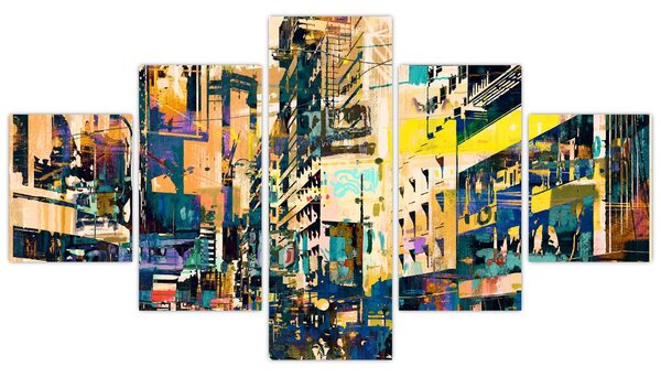 Obraz malované abstrakce (125x70 cm)
