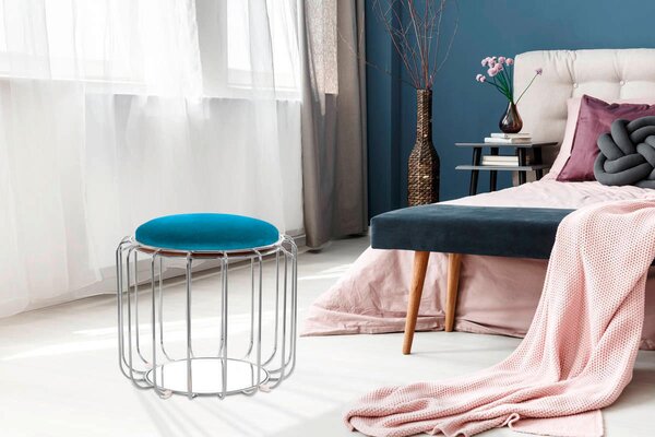 ODKLÁDACÍ STOLEK, barvy stříbra, petrolej - Odkládací stolky, Online Only