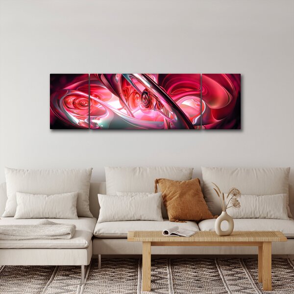 Obraz červených fraktálů (170x50 cm)