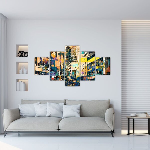Obraz malované abstrakce (125x70 cm)