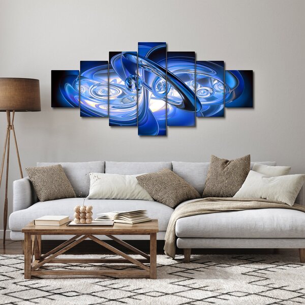 Modrý abstraktní obraz (210x100 cm)