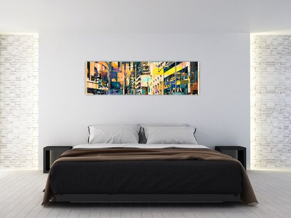 Obraz malované abstrakce (170x50 cm)
