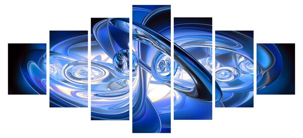 Modrý abstraktní obraz (210x100 cm)