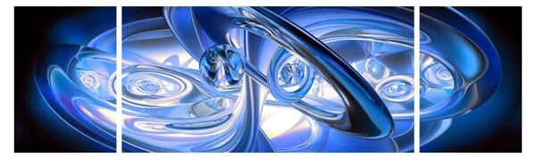 Modrý abstraktní obraz (170x50 cm)