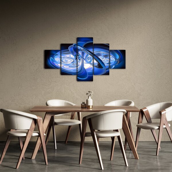Modrý abstraktní obraz (125x70 cm)