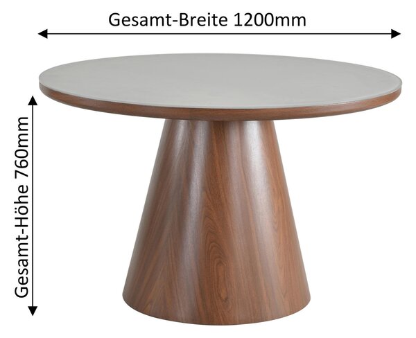 JÍDELNÍ STŮL, béžová, barvy vlašských ořechů, 120/75 cm MID.YOU - Jídelní stoly, Online Only