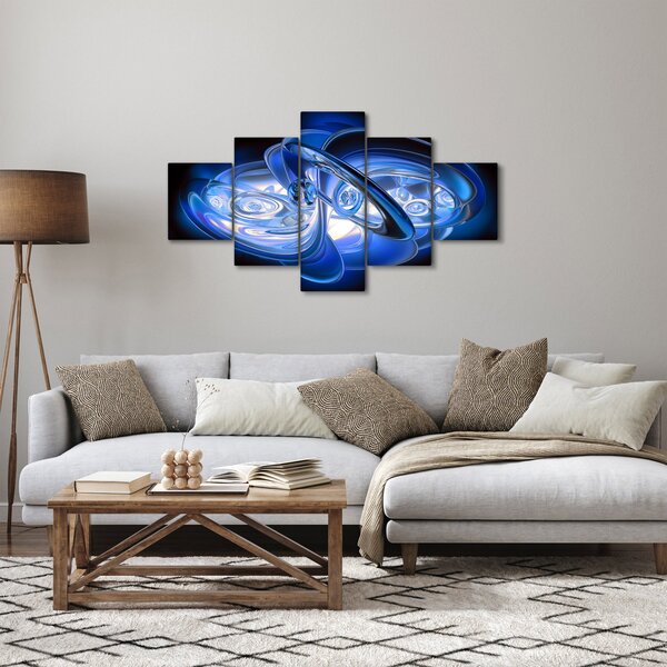 Modrý abstraktní obraz (125x70 cm)