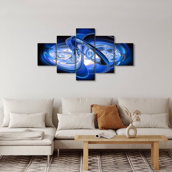 Modrý abstraktní obraz (125x70 cm)