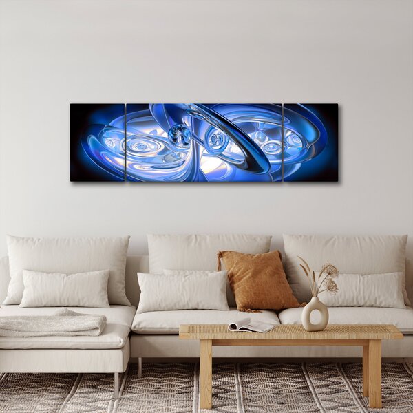 Modrý abstraktní obraz (170x50 cm)