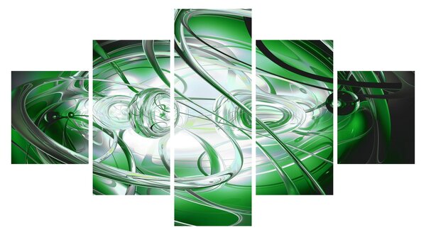 Zelený abstraktní obraz (125x70 cm)