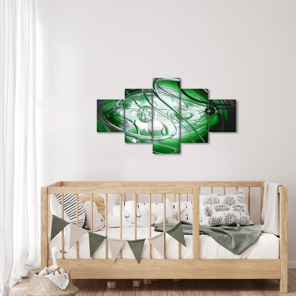 Zelený abstraktní obraz (125x70 cm)