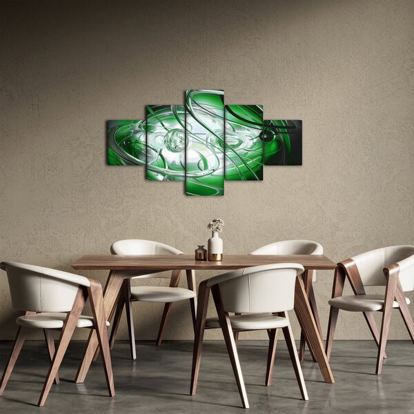 Zelený abstraktní obraz (125x70 cm)
