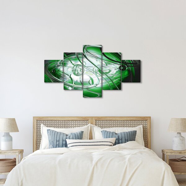 Zelený abstraktní obraz (125x70 cm)