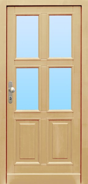 Mand CZ s.r.o. Vchodové dřevěné dveře ZORA 4S2K (42mm) Orientace Dveří: Pravé, Rozměr dle ČSN: 90 / 197