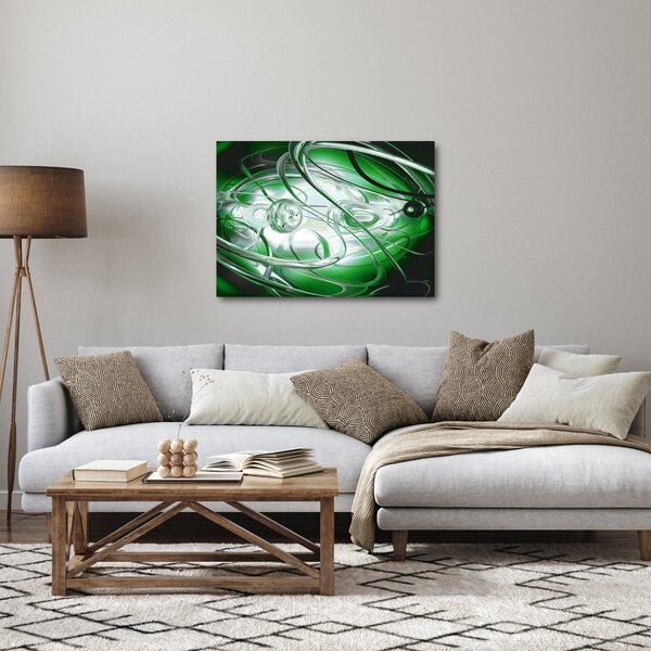 Zelený abstraktní obraz (70x50 cm)