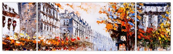 Obraz - Život ve městě (170x50 cm)