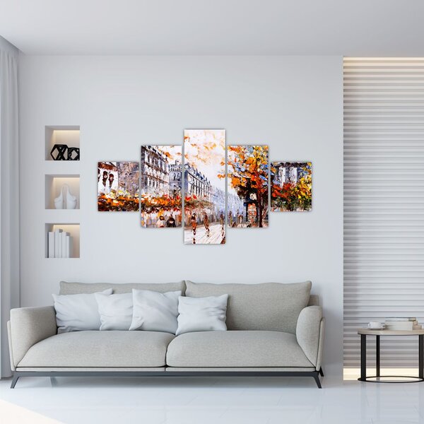 Obraz - Život ve městě (125x70 cm)