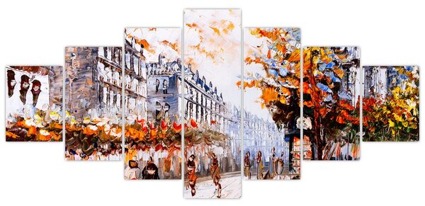Obraz - Život ve městě (210x100 cm)