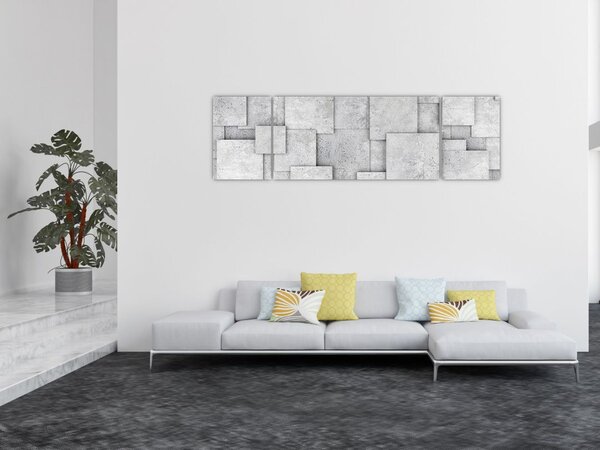 Obraz - Abstrakce betonových kachliček (170x50 cm)