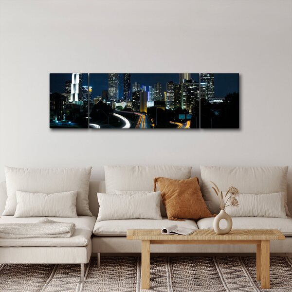 Obraz noční metropole (170x50 cm)