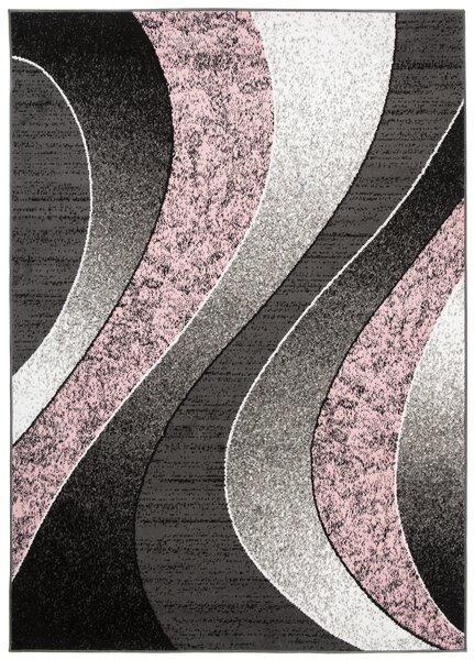 Chemex Moderní koberec Tap - vlnky 5 - růžový/šedý Rozměr koberce: 130x190 cm