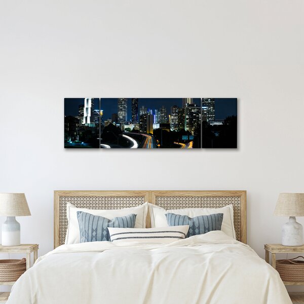 Obraz noční metropole (170x50 cm)