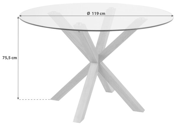 JÍDELNÍ STŮL, čiré, 119/119/75,5 cm MID.YOU - Jídelní stoly, Online Only