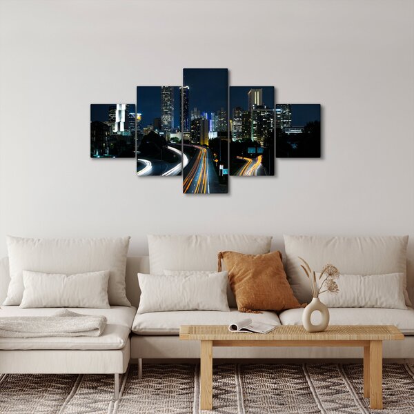 Obraz noční metropole (125x70 cm)