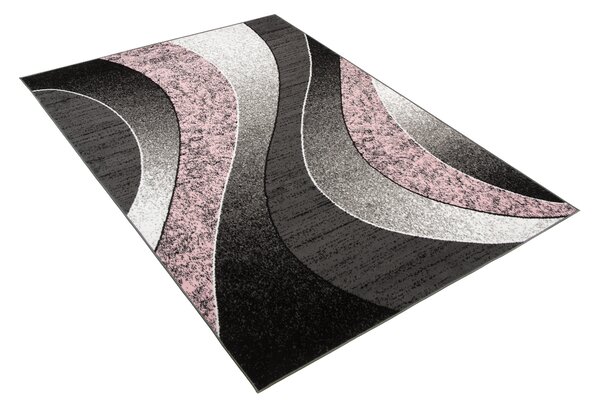 Chemex Moderní koberec Tap - vlnky 5 - růžový/šedý Rozměr koberce: 130x190 cm