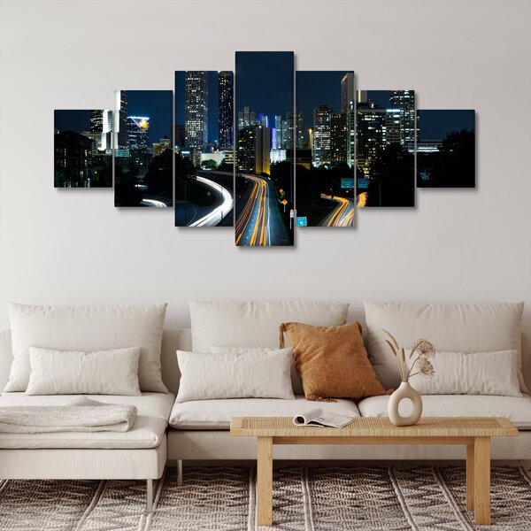 Obraz noční metropole (210x100 cm)