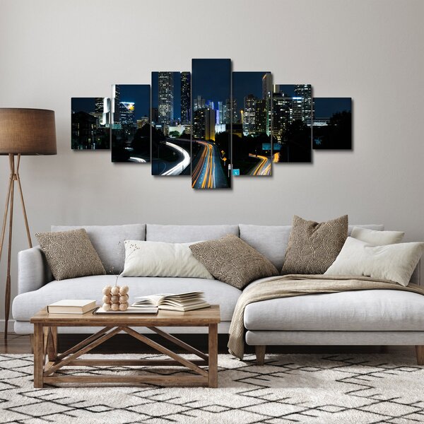 Obraz noční metropole (210x100 cm)
