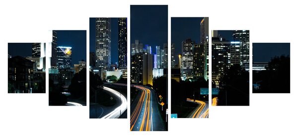 Obraz noční metropole (210x100 cm)