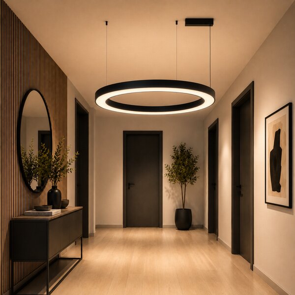 Immax NEO PASTEL SLIM Smart závěsné svítidlo 95 x 7cm 68W černé Zigbee 3.0