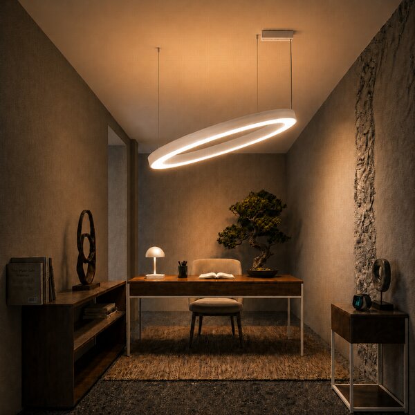 Immax NEO PASTEL SLIM Smart závěsné svítidlo 95 x 7cm 68W bílé Zigbee 3.0