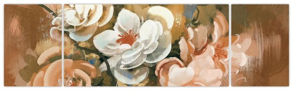 Obraz - Malovaná kytice květin (170x50 cm)