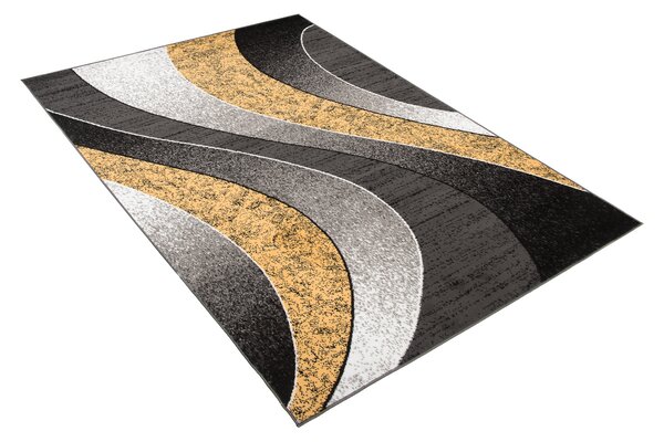 Chemex Moderní koberec Tap - vlnky 5 - žlutý/šedý Rozměr koberce: 60x100 cm