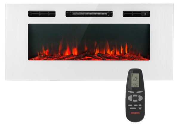 Klarstein Elektrický krb, elektrické ohřívače do obýváku a interiéru, elektrický krb s LED plameny, krb na dálkové ovládání, ventilátorový ohřívač s časovačem, nastavitelný termostat, ohřívač 1800 W